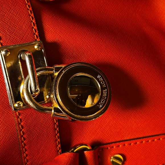 Micahel Kors Hamilton Leather Bag Orange - Picture 10 of 10